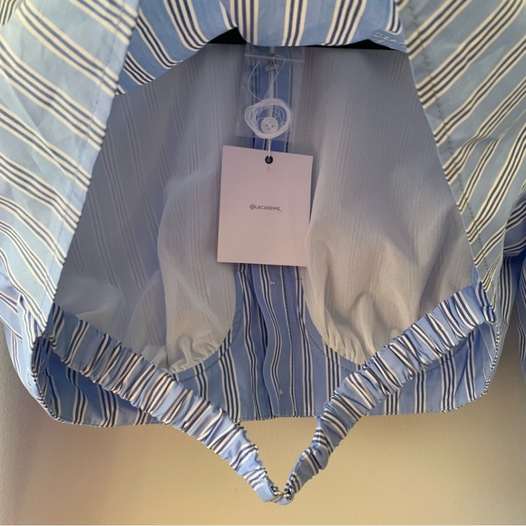 NWT L’Academie Fresh Stripe Bra Shirt - Picture 4 of 4